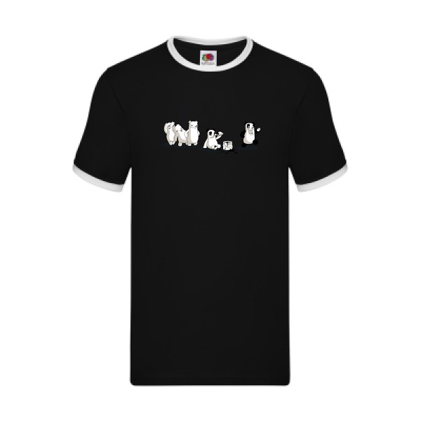 T-shirt ringer original Homme  - I just wanna be a panda - 