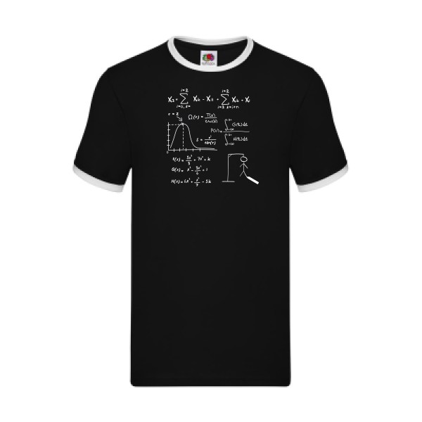 Mathhhh - T-shirt ringer drôle Homme - modèle Fruit of the loom - Ringer Tee -thème humour et math -