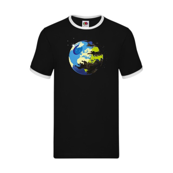 EARTH DEATH - tee shirt original Homme -Fruit of the loom - Ringer Tee