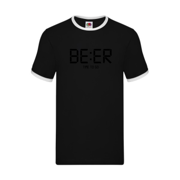 TIME TO GO T shirt biere -Fruit of the loom - Ringer Tee