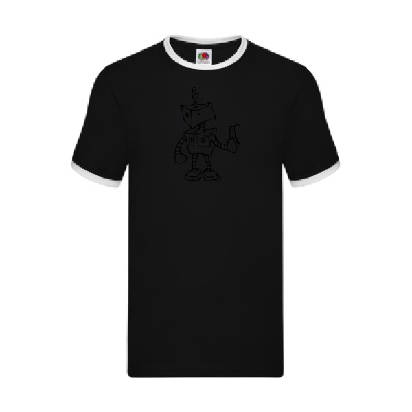 T-shirt ringer Homme geek original - Robot & Bird - 