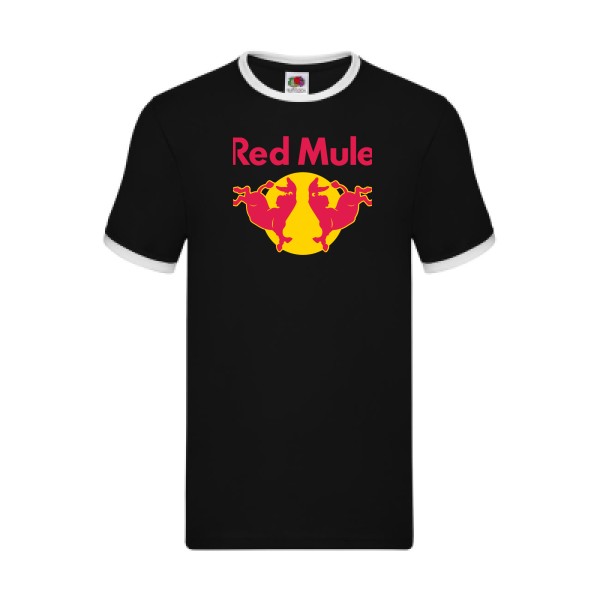 Red Mule-T shirt  parodie-Fruit of the loom - Ringer Tee