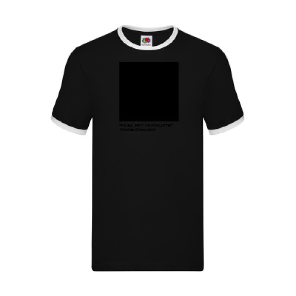 T-shirt ringer Homme original - Pixel art minimaliste -
