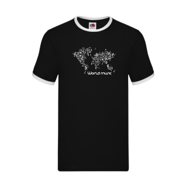 World music - T shirt original -Fruit of the loom - Ringer Tee