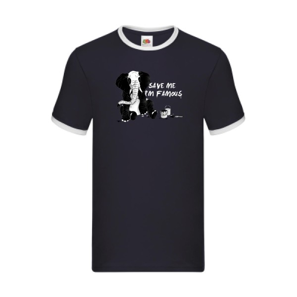 pandaléphant- T-shirt ringer imprimé original -Fruit of the loom - Ringer Tee