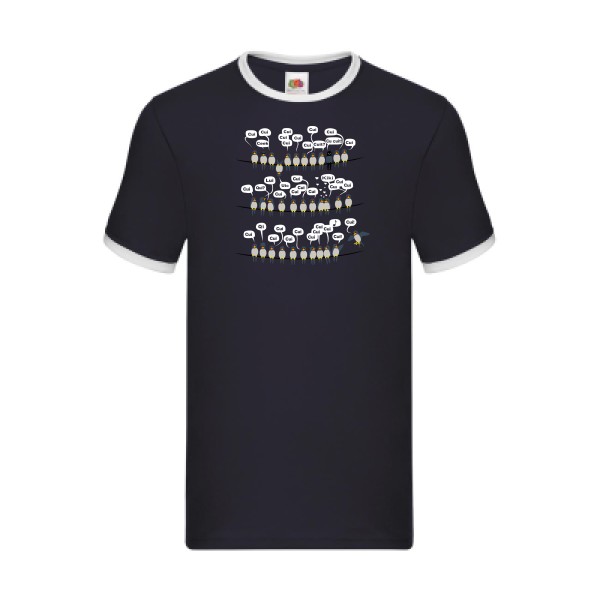 Cuicui cui! v2 - T-shirt ringer original pour Homme -modèle Fruit of the loom - Ringer Tee - thème humour et original -