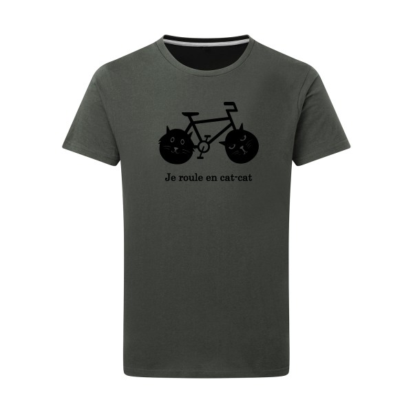 cat-cat bike - T-shirt léger humour velo - Thème t shirt  et sweat  original pour  Homme -
