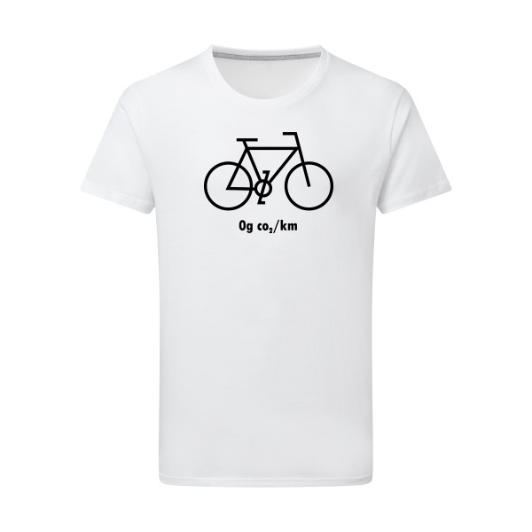 Zéro grammes de CO2 - T-shirt léger velo humour pour Homme -modèle SG - Men - thème humour et vélo -