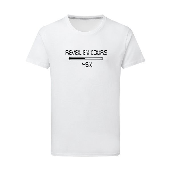 réveil en cours -T-shirt léger drôle Homme -SG - Men -thème  vêtement à message - 