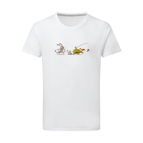 T-shirt léger Homme rigolo -Le Lièvre et la tortue... ninja -