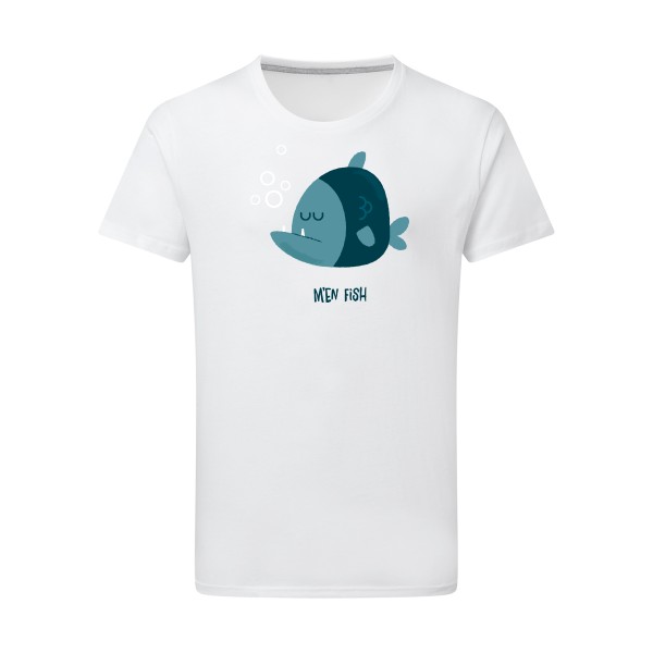M'en fish - T-shirt léger fun pour Homme -modèle SG - Men - thème humour et enfance -