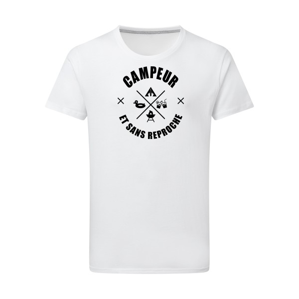 CAMPEUR... - T-shirt léger camping Homme - modèle SG - Men -thème humour et scout -