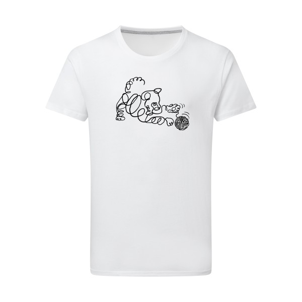 Pelote de chat -T-shirt léger rigolo Homme -SG - Men -thème  chat et animaux - 