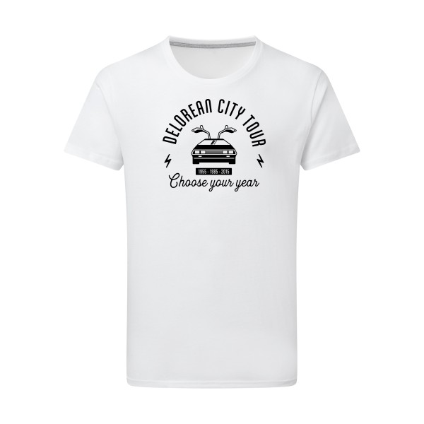 Delorean city tour - T-shirt léger vintage pour Homme -modèle SG - Men - thème automobile et cinema -
