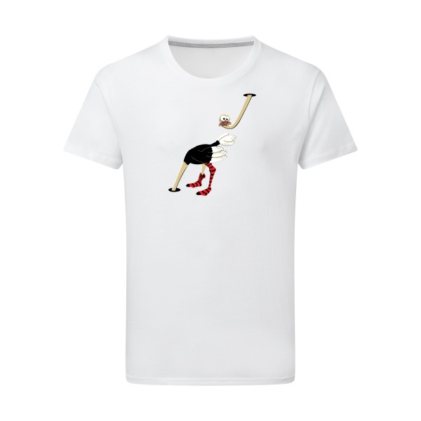 Autruche - T-shirt léger burlesque Homme - modèle SG - Men -thème humour et animaux -
