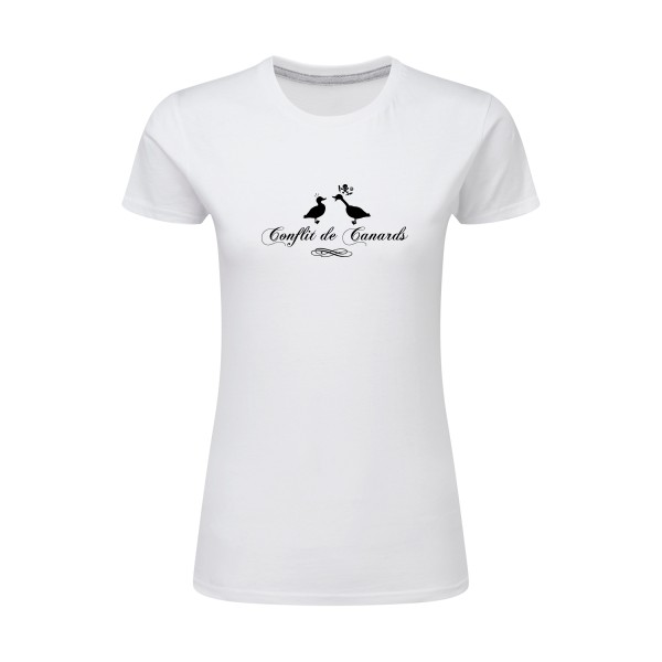Conflit De Canards - Tee shirt humour noir Femme -SG - Ladies