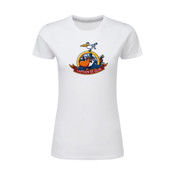 Captain et glou- Tee shirt marin humour -SG - Ladies