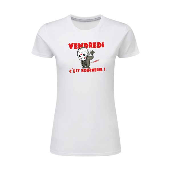 T-shirt femme léger Femme original - VENDREDI C'EST BOUCHERIE ! - 