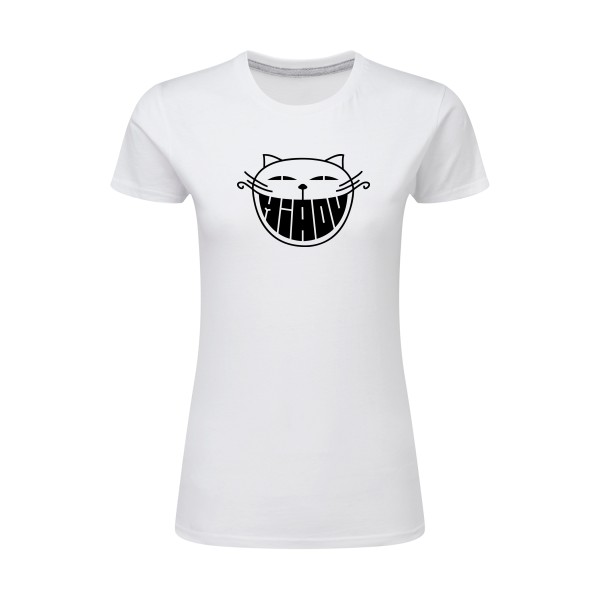 The smiling cat - T-shirt femme léger chat -Femme-SG - Ladies - thème humour et bd -