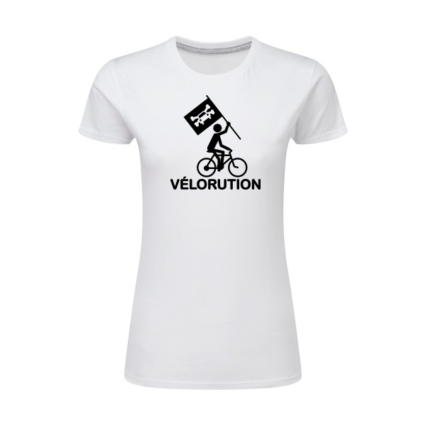 Vélorution- T-shirt femme léger Femme - thème velo et humour -SG - Ladies -