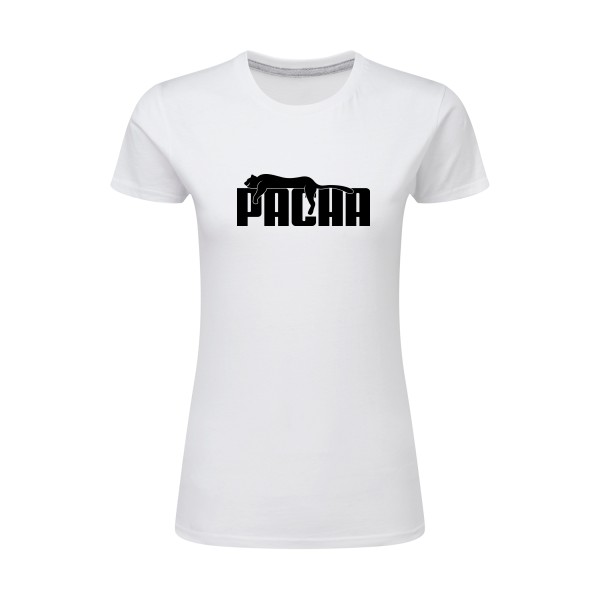 Pacha - T-shirt femme léger parodie humour Femme - modèle SG - Ladies -thème humour et parodie -
