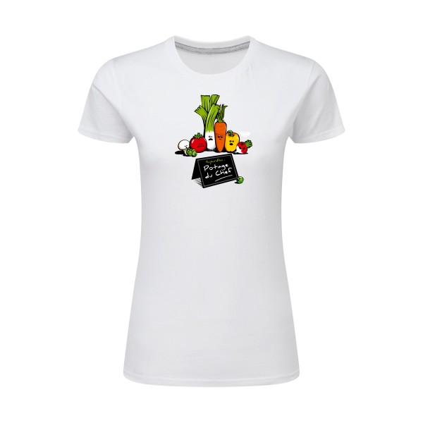 Potage du Chef - T-shirt femme léger rigolo Femme - modèle SG - Ladies -thème humour cuisine et top chef-