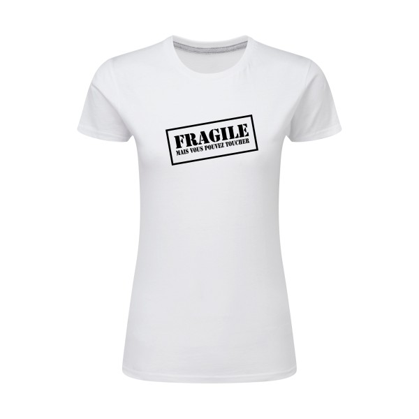 FRAGILE - T-shirt femme léger original Femme - modèle SG - Ladies -thème monde -