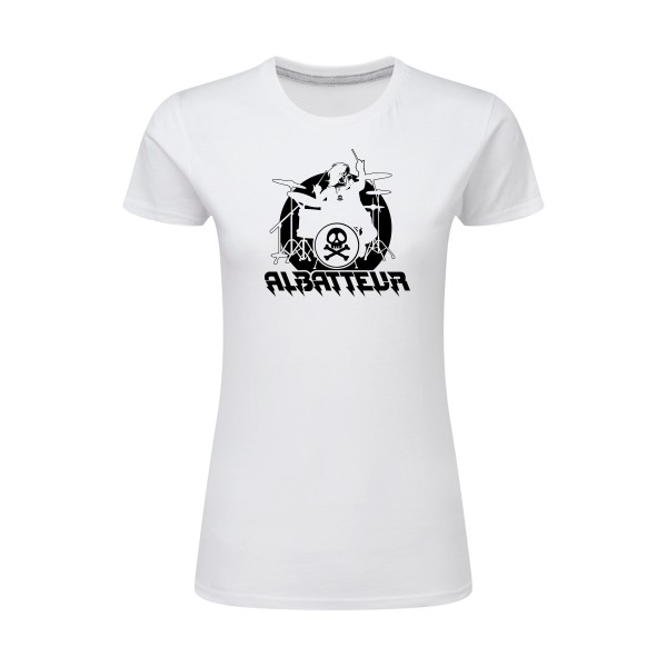 ALBATTEUR - T-shirt femme léger rock pour Femme -modèle SG - Ladies - thème vintage et musique -