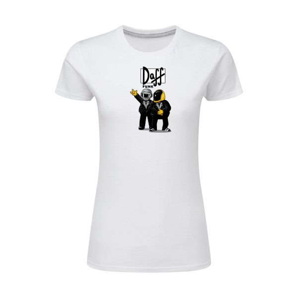 Duff Punk - T-shirt femme léger rétro Femme - modèle SG - Ladies -thème dj et  vintage -
