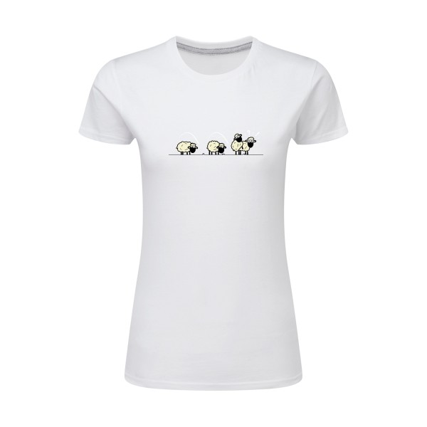 SAUTE MOUTON - T-shirt femme léger Femme comique- SG - Ladies - thème humour potache