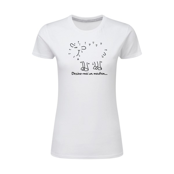 Dessine moi un mouton - T-shirt femme léger amusant pour Femme -modèle SG - Ladies - thème humour et culture -