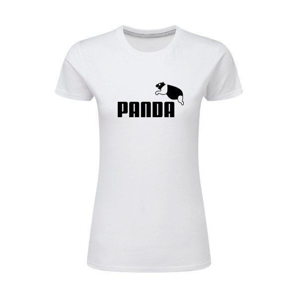 PANDA - T-shirt femme léger parodie pour Femme -modèle SG - Ladies - thème humour et parodie- 