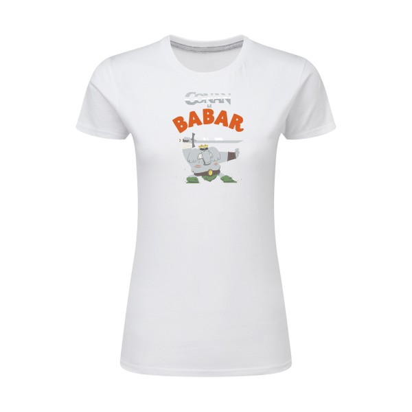 CONAN le BABAR -T-shirt femme léger parodie  -SG - Ladies - thème  cinema  et vintage - 