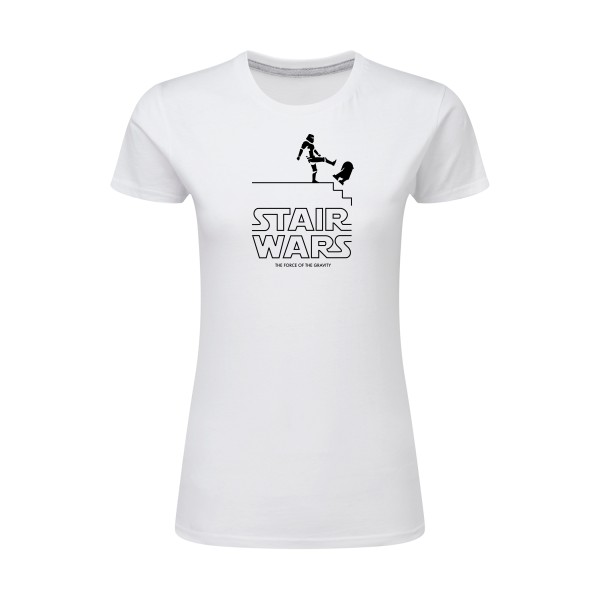 STAIR WARS -T-shirt femme léger humour Femme -SG - Ladies -thème parodie star wars -