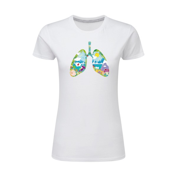  T-shirt femme léger Femme original - happy lungs - 