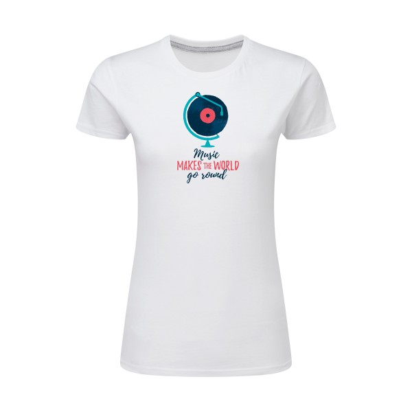 Music - SG - Ladies -modèle T-shirt femme léger musique -thème Dj -