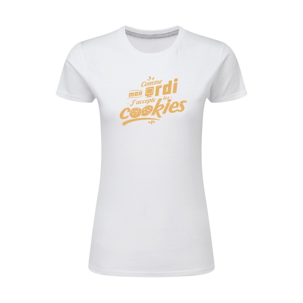 J'accepte les cookies -T-shirt femme léger Geek - Femme -SG - Ladies -thème cookies  - 