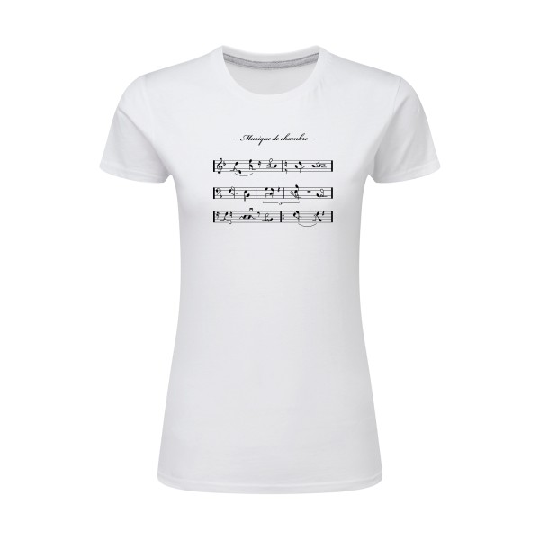 Musique de chambre - T-shirt femme léger coquin pour Femme -modèle SG - Ladies - thème humour potache -