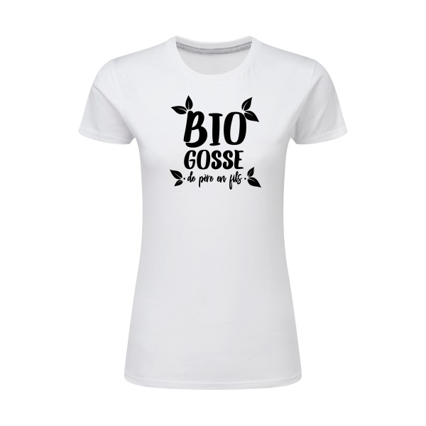 BIO GOSSE  - T-shirt femme léger rigolo  - thème tee shirt et sweat écolo -