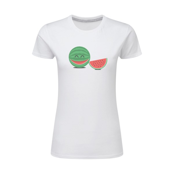 TRANCHE DE RIGOLADE -T-shirt femme léger rigolo imprimé Femme -SG - Ladies -Thème humour enfantin -
