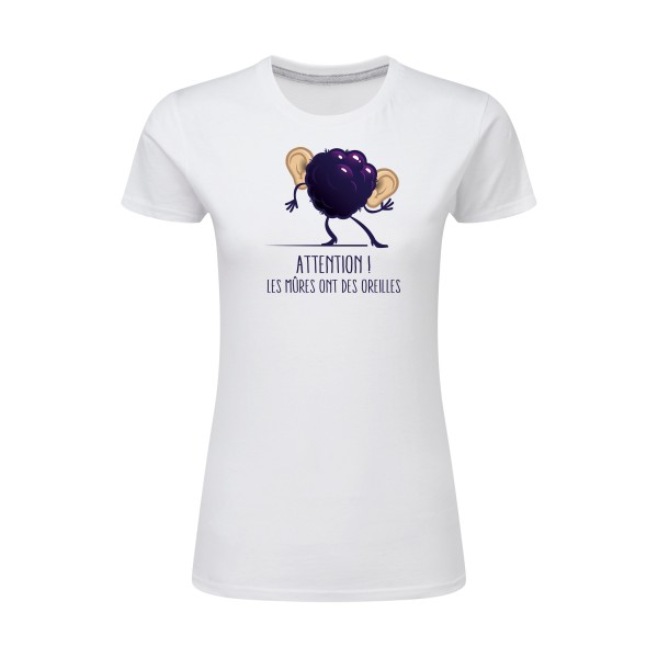 T-shirt femme léger rigolo-Mûres -SG - Ladies