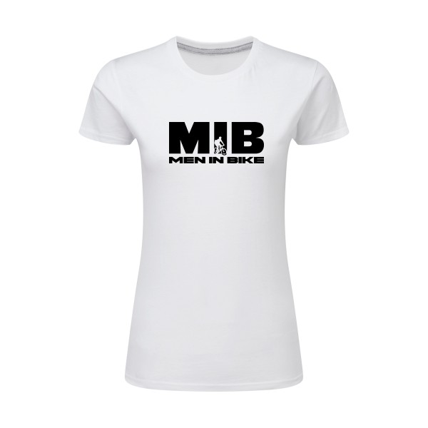MEN IN BIKE - T-shirt femme léger humour Femme - thème parodie-