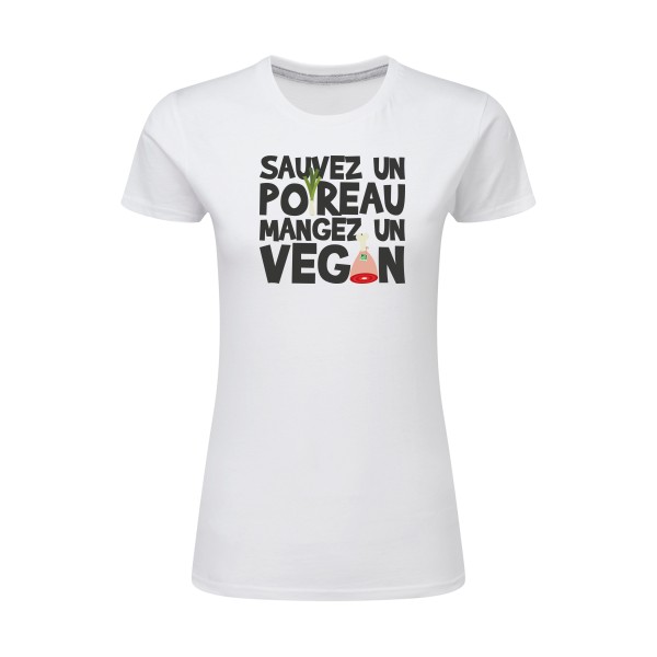 vegan poireau -SG - Ladies - Tee-shirts message Femme -