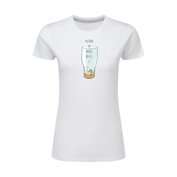 Marée basse - modèle SG - Ladies Femme - T-shirt femme léger - thème humour alcool -