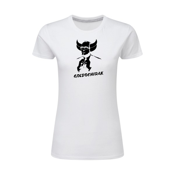 Goldochirak - T-shirt femme léger amusant pour Femme -modèle SG - Ladies - thème parodie et politique -