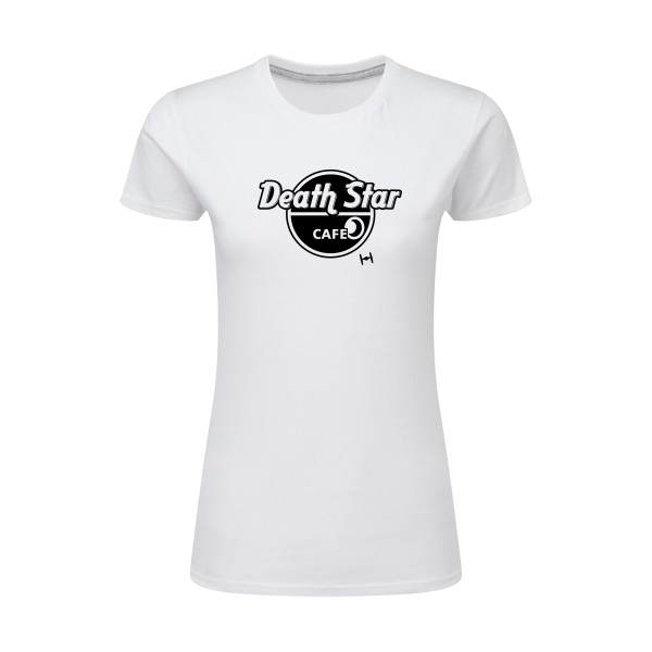 DeathStarCafe - T-shirt femme léger dark pour Femme -modèle SG - Ladies - thème parodie et marque-