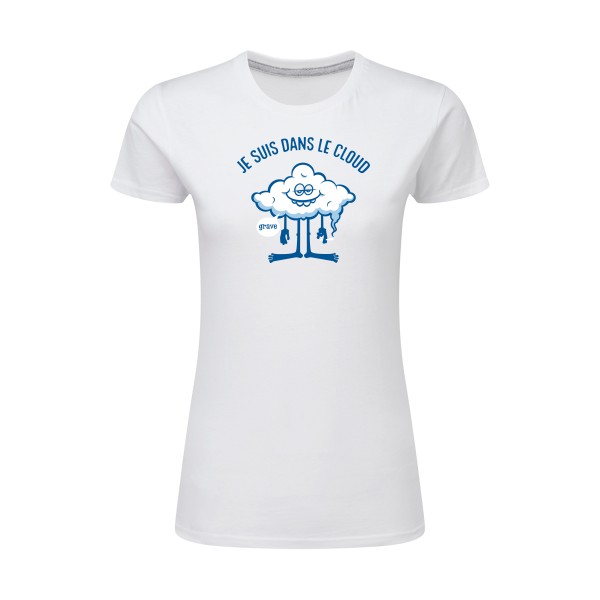 Cloud - T-shirt femme léger geek cool pour Femme -modèle SG - Ladies - thème Geek et gamers-