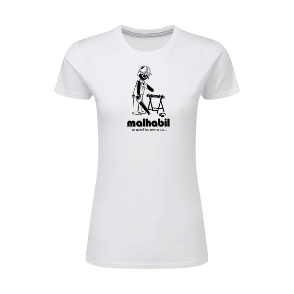T-shirt femme léger Femme humour - Malhabil... - 