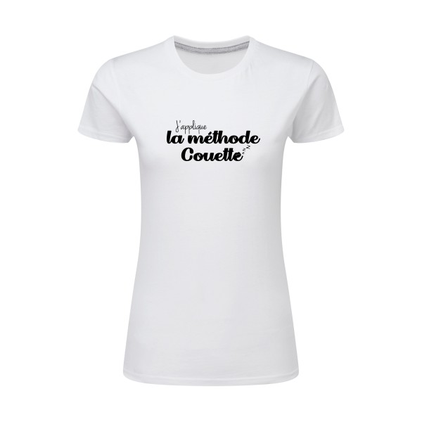 La méthode Couette - T-shirt femme léger drôle Femme - modèle SG - Ladies -thème parodie cauet -