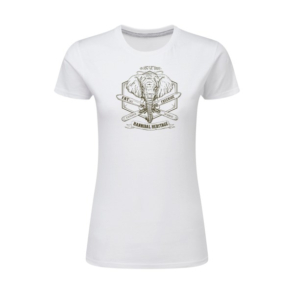 Hannibal Heritage - T shirt original Femme - modèle SG - Ladies - thème vintage -